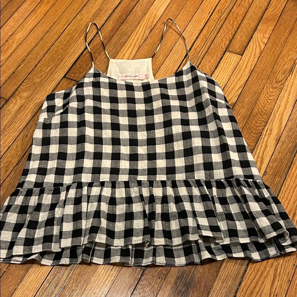 Traffic People Black and Cream Gingham Camisole